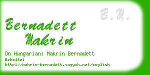 bernadett makrin business card